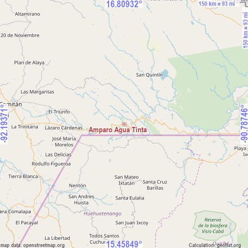 Amparo Agua Tinta on map