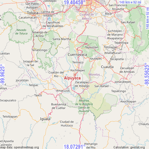 Alpuyeca on map