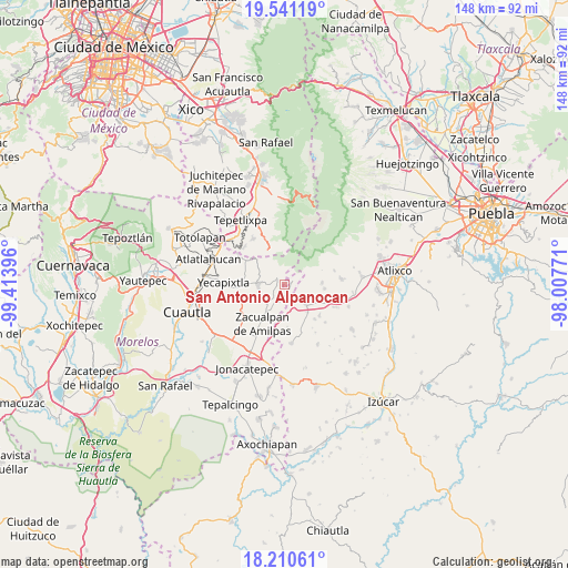San Antonio Alpanocan on map