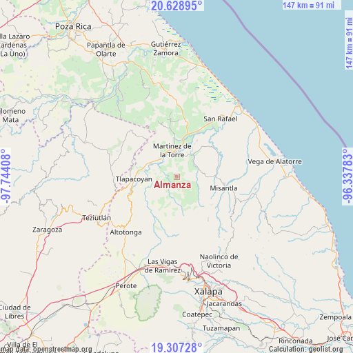 Almanza on map