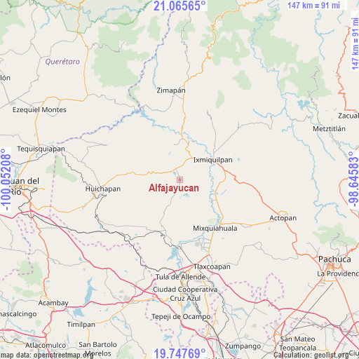 Alfajayucan on map