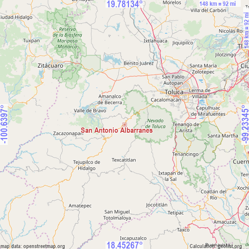 San Antonio Albarranes on map