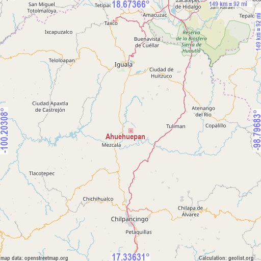 Ahuehuepan on map