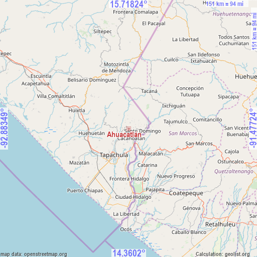 Ahuacatlán on map