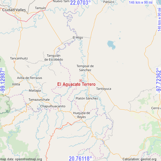 El Aguacate Terrero on map