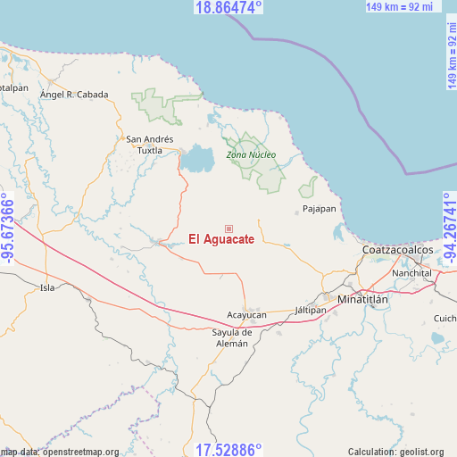 El Aguacate on map