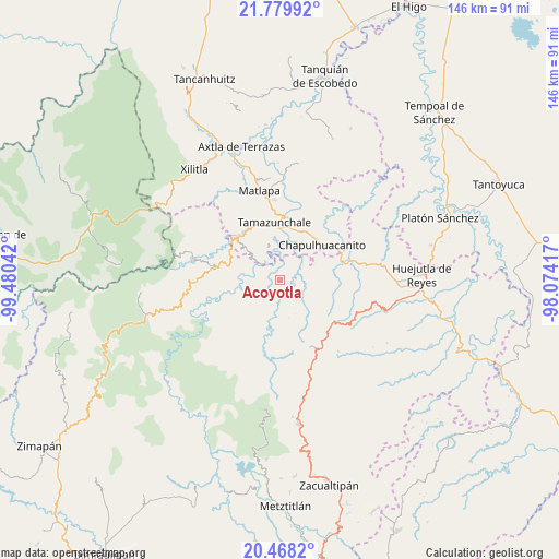 Acoyotla on map