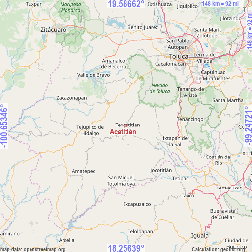 Acatitlán on map