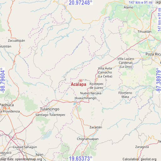 Acalapa on map