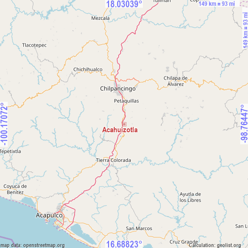 Acahuizotla on map