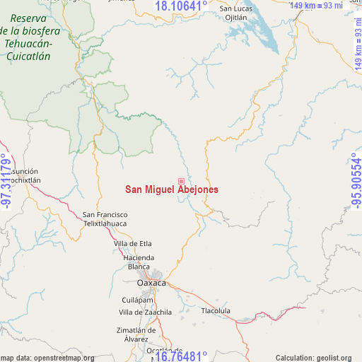 San Miguel Abejones on map