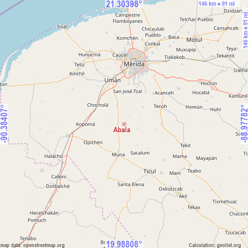 Abala on map