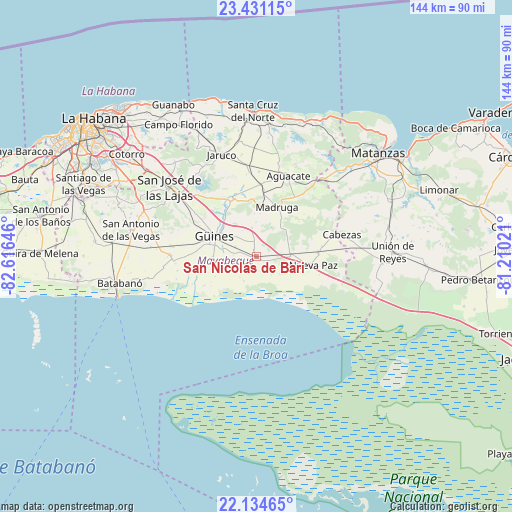 San Nicolás de Bari on map