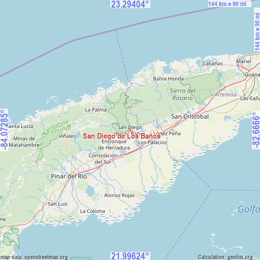 San Diego de Los Baños on map