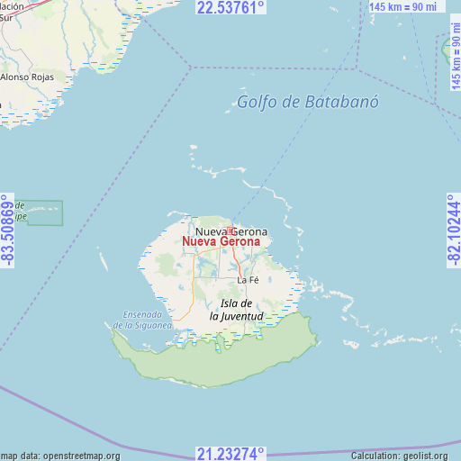 Nueva Gerona on map