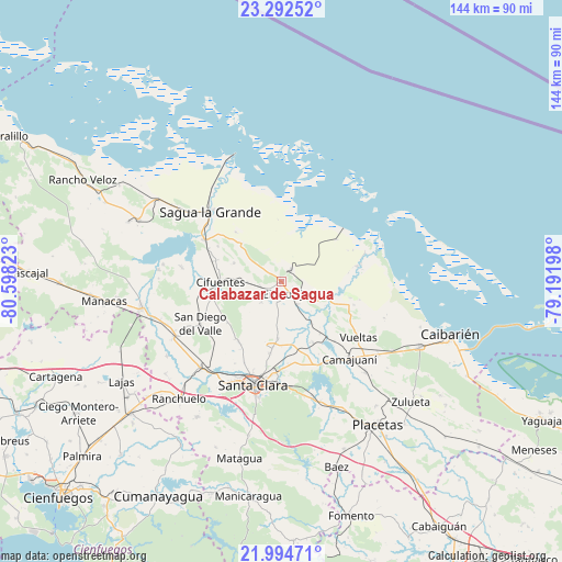 Calabazar de Sagua on map