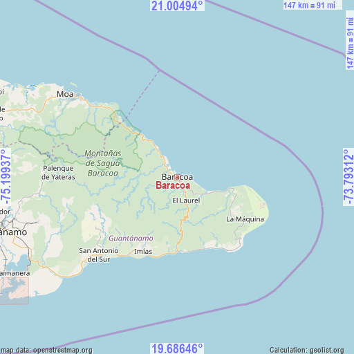 Baracoa on map