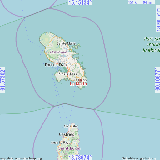 Le Marin on map