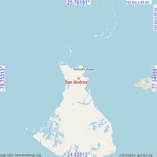 San Andros on map
