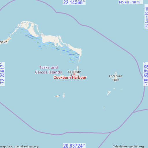 Cockburn Harbour on map