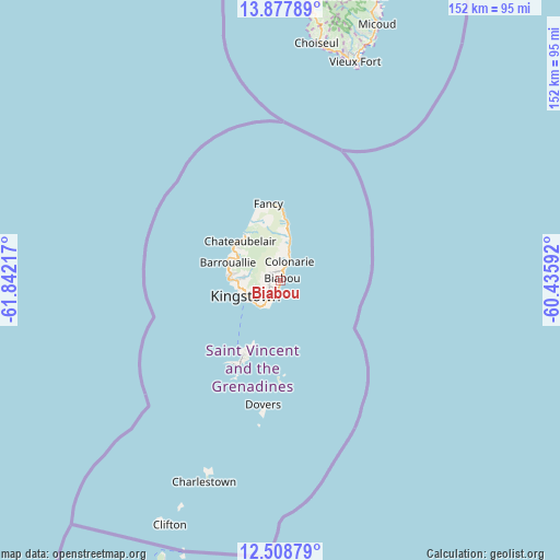 Biabou on map