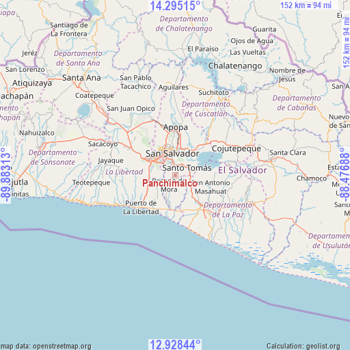 Panchimalco on map