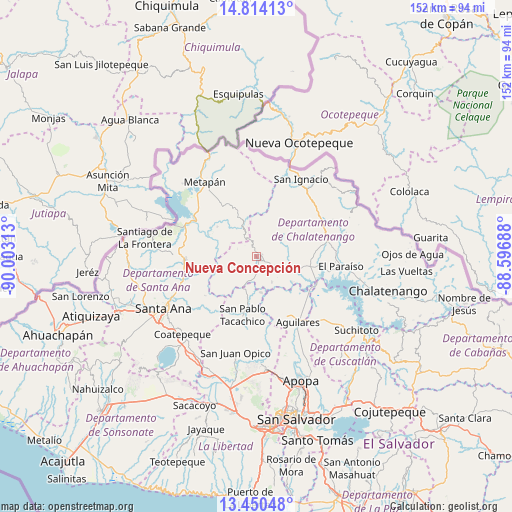 Nueva Concepción on map