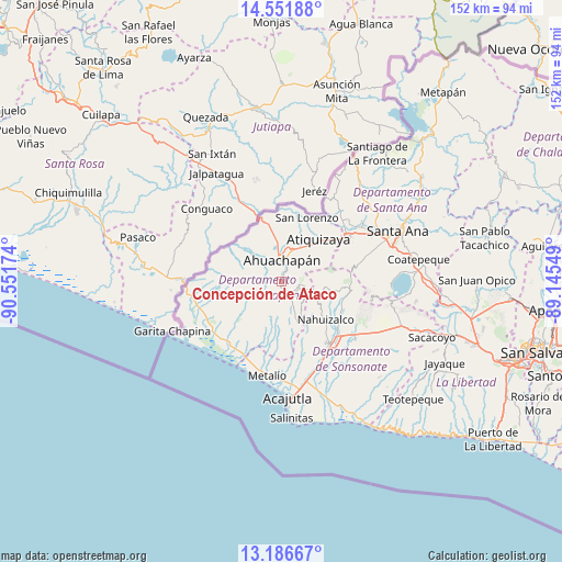 Concepción de Ataco on map