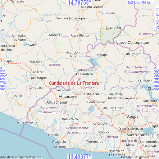 Candelaria de La Frontera on map