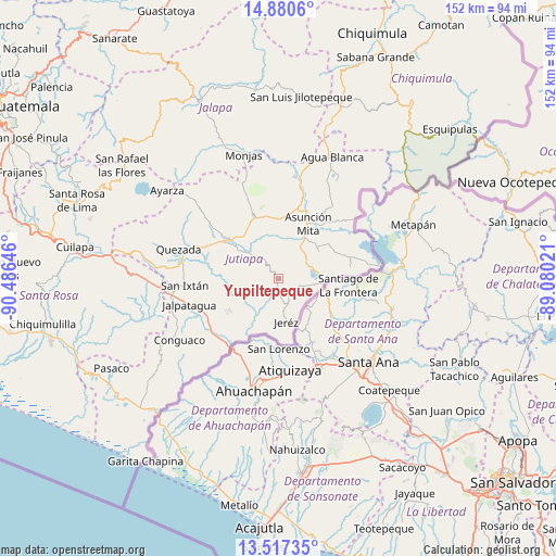 Yupiltepeque on map