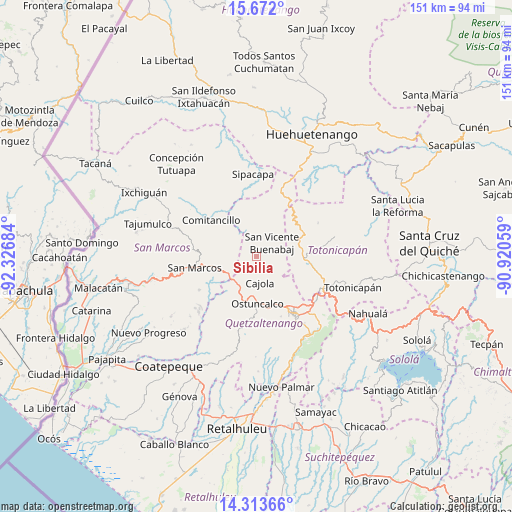 Sibilia on map