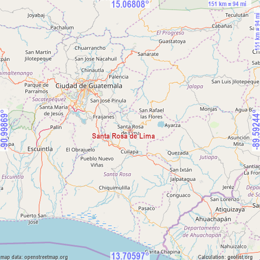 Santa Rosa de Lima on map