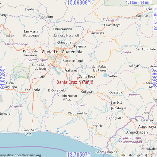 Santa Cruz Naranjo on map