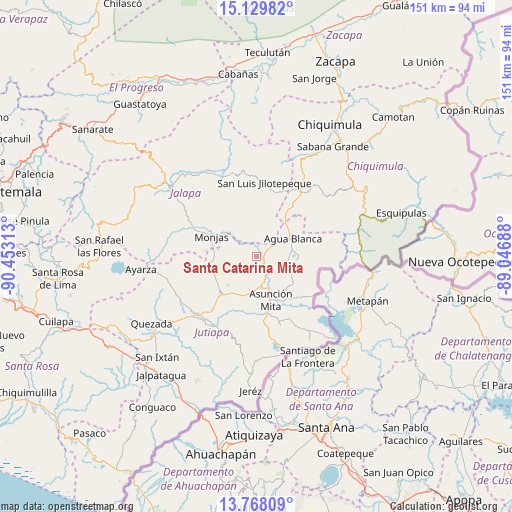 Santa Catarina Mita on map