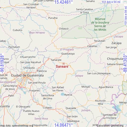 Sansare on map