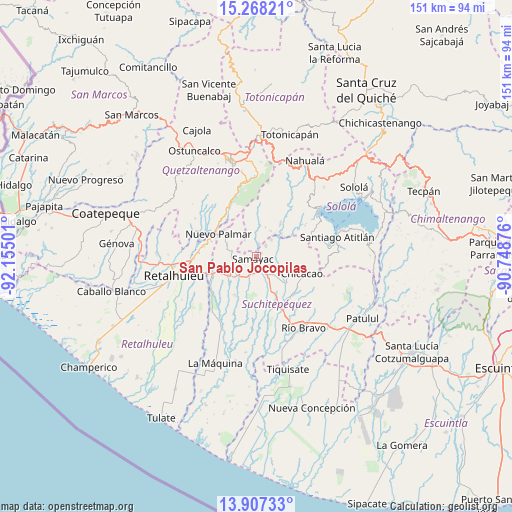 San Pablo Jocopilas on map