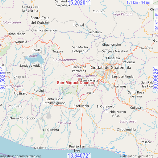 San Miguel Dueñas on map