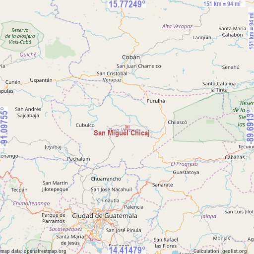 San Miguel Chicaj on map