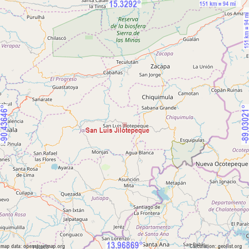 San Luis Jilotepeque on map