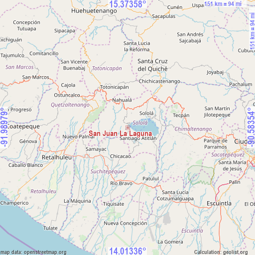 San Juan La Laguna on map