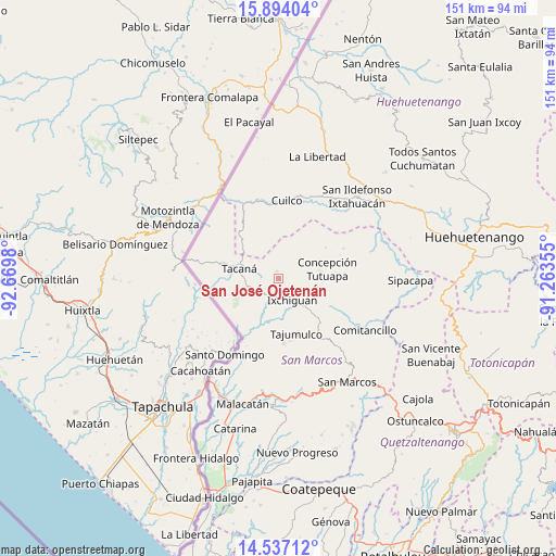 San José Ojetenán on map
