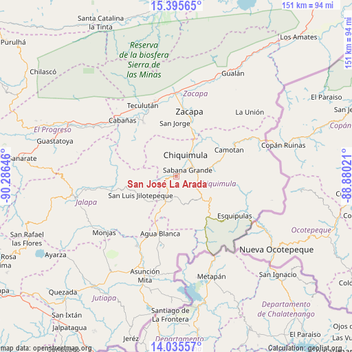 San José La Arada on map