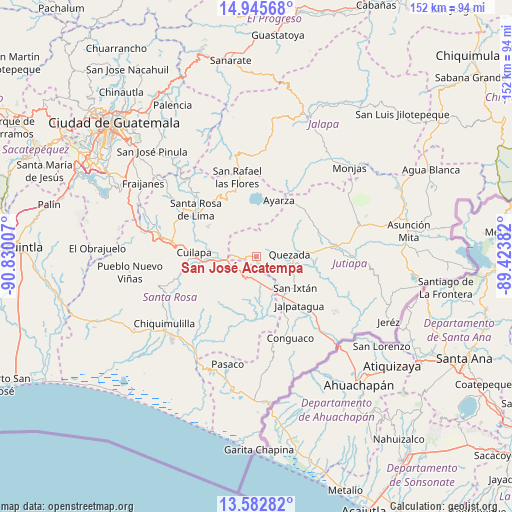 San José Acatempa on map