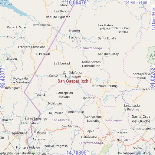 San Gaspar Ixchil on map