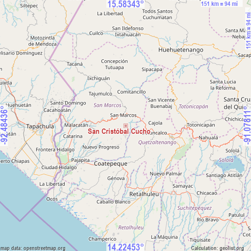 San Cristóbal Cucho on map