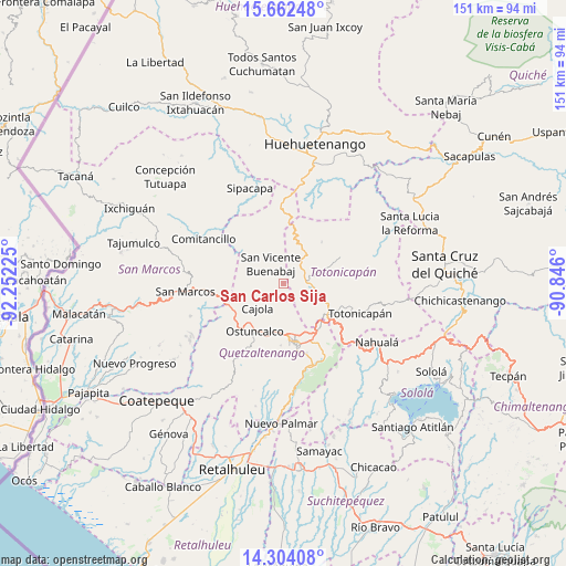 San Carlos Sija on map