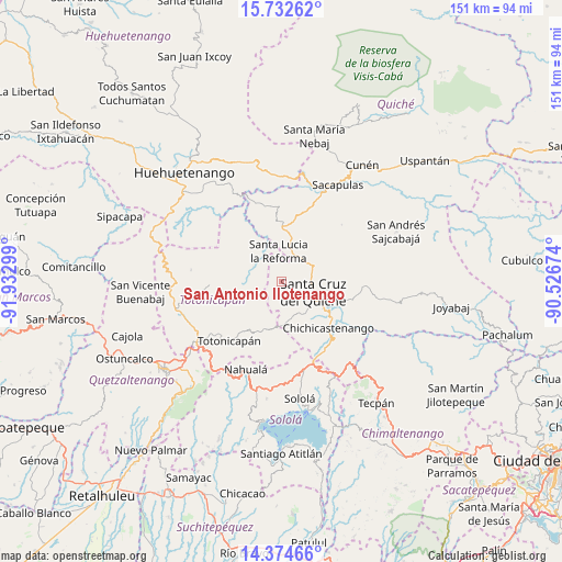 San Antonio Ilotenango on map