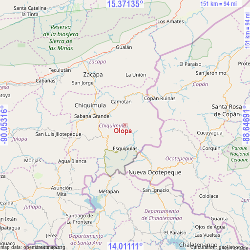 Olopa on map