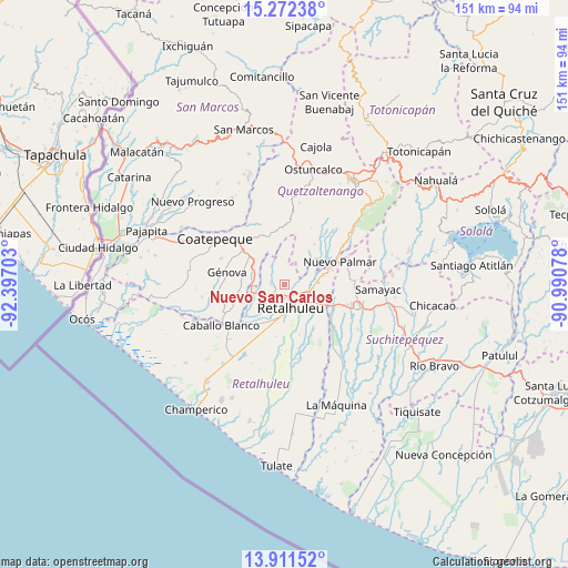 Nuevo San Carlos on map