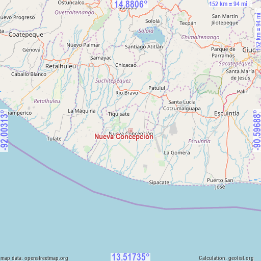 Nueva Concepción on map
